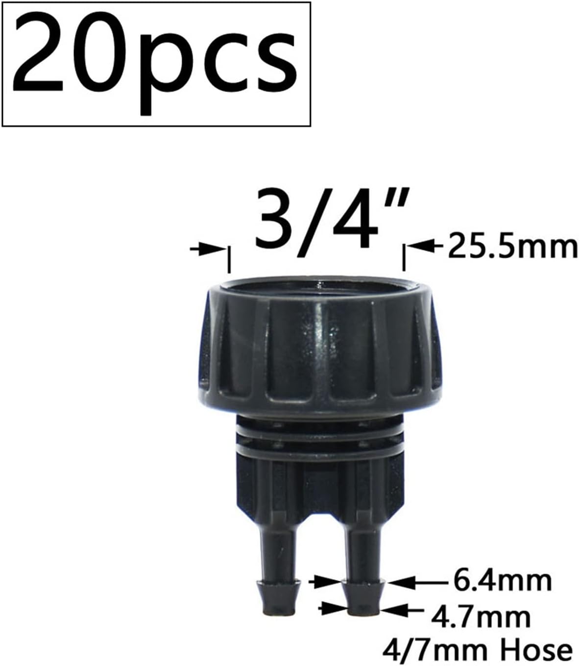 Garden Hose 4/7mm Barb Connector Tube Barb Fittings Gagriculture Irrigation System Faucet Coupler 20Pcs (Color : 16MM x 4I7MM-01)