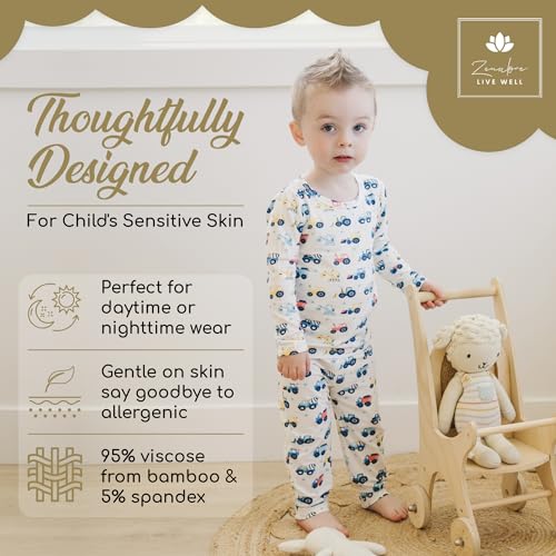 Toddler Pajamas Soft Baby Pajamas 2 Piece Sleepwear Set Toddler PJs, Viscose from bamboo (2t-5t)3