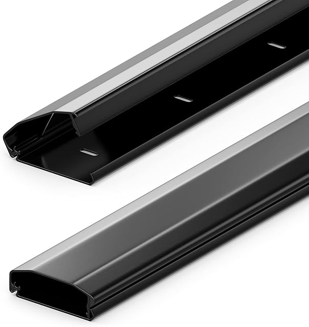 deleyCON Universal Cable Channel Tidy with an Innovative Folding Mechanism Made from Aluminium - Length 2.36" Inch Width 2.36" Inch Height 0.79" Inch - Black