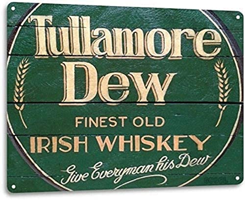Tin Sign For Tullamore Dew Irish Whiskey Logo Retro Wall Decor Bar Man Cave Metal Sign 8x12in