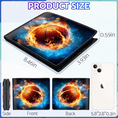 Image of Boys Wallet for Kids, Cool Kids Wallet for Boys Ages 8-10 9-12 11-15, Funny Basketball Leather Bifold Rfid Blocking, Coin Pocket Id Window for Teen Men Youth Guys Birthday Christmas Gifts