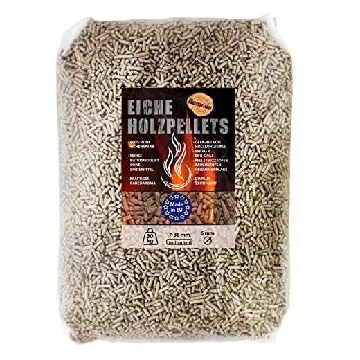 Pellets Madera Roble BBQ Barbacoa Parrilla 15 kg 30 kg Bolitas de Madera Fumar Flameup, Peso:30 kg