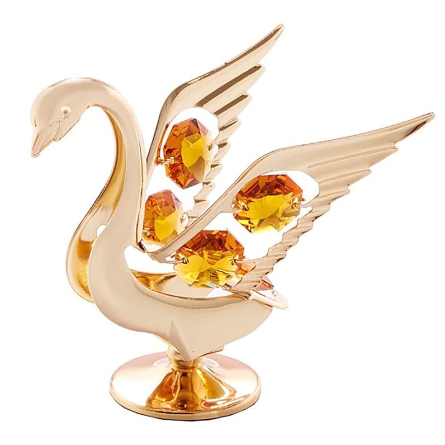 スワロフスキー オルゴール スワン  新品未使用品  美品 スワロフスキー(SWAROVSKI)|スワン ブラック&クリアセット