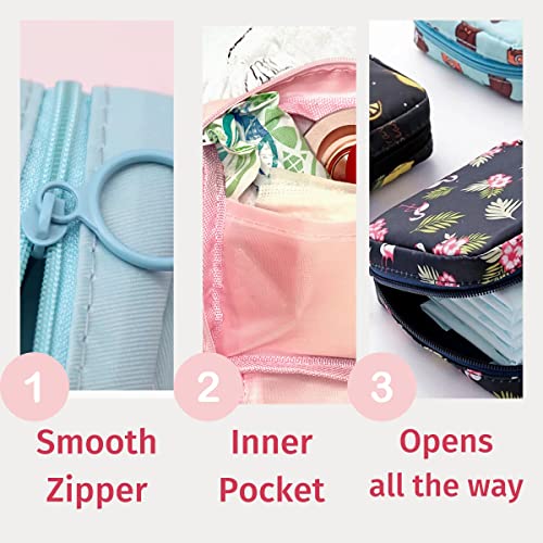 Image of Adorable Pink Peri - Reusable Sanitary Napkin Pads Storage Bag Portable for Women Girls | Made of Nylon Water Resistance | Reusable | Zero Waste Period (Tree)