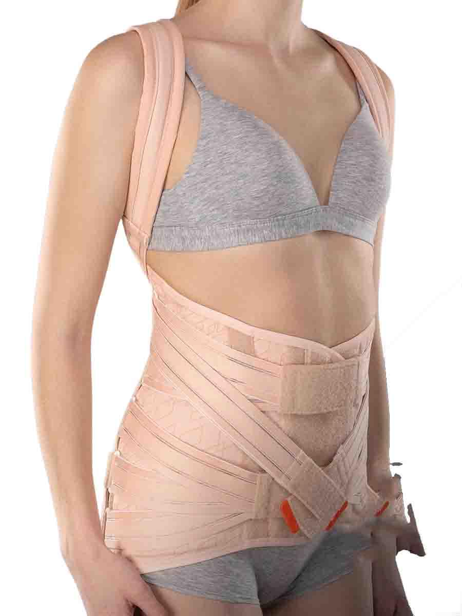 Ro+ten-Orthoservice M1336 Busto spallaccio dorso-lombare semirigido con tiranti, Crema