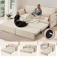 JFHID 3 in 1 Sofa Bed with USB Ports & 4 Side Pockets