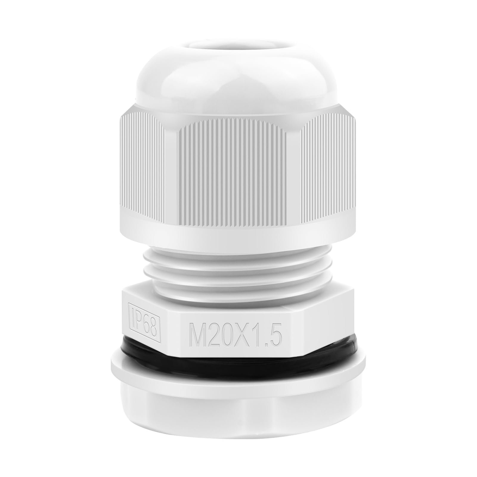 NineLeaf 40 Pack White M20 Cable Glands, IP66 Waterproof Adjustable 6–12mm Nylon Cable Connectors, Compression Cable Glands Joints 20mm Thread for Outdoor and Indoor Electrical Applications