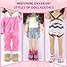 18 inch Doll Accessories, 5 Pairs of Doll Shoes+2 Socks 18” Doll Shoes Includes Snow Boots/Roller Skates/Sandals/Flip-Flops/Dance Shoes/Pink/Black Socks for American Doll Boy or Girl Dolls