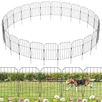 WELDUN Gartenzaun 25 Stücke Metall Steckzaun, Dekoration Gitterzaun für Garten, Winterfest Garten Zaun für Kaninchen, Hund, Hof, Hundezäune Gartenbeet Total 775 cm (L) x 55 cm (H)