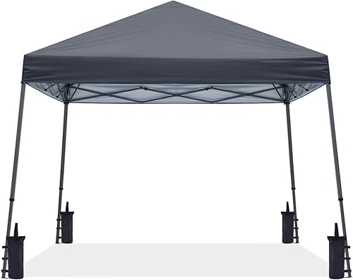 Miniatura 20 de ABCCANOPY - Toldo autodesplegable y estable para exteriores, base de 10 x 10 pies, parte superior de 8 x 8 pies, franjas azul cielo Rayas azul