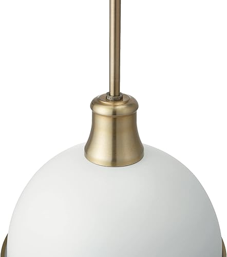 Miniatura 8 de Globe Electric 60824 Colgante de 1 luz, blanco mate, detalles de latón mate, isla de cocina, cafetería, decorativo, lámpara colgante de techo,