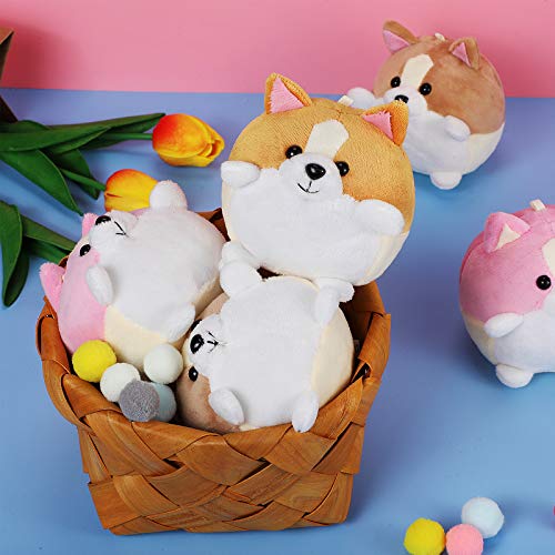 12 Pieces Small Stuffed Toys 5 Inch Cute Small Stuffed Keychain Set, 3 Colors Goodie Bag Fillers, Carnival Prizes, Valentine' Day, Easter Egg Filler Party Favors (Cute Style) #TOP6