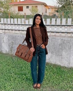 FADEON Messenger Bag for Women, Designer Leather Satchel Backpack Purses Large Laptop Briefcase Multi Pocket Shoulder Bags