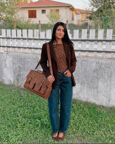 FADEON Leather Satchel Messenger Bag