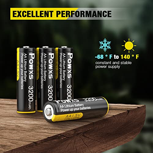 Powxs Aa Lithium Batteries, 8 Pack 1.5V Lithium Iron Double A Batteries 3200Mah Super Capacity For Blink Camera thumb #4