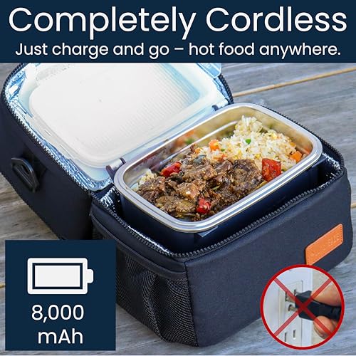 image for LunchEAZE Pro Cordless Heated Lunchbox – Battery-Powered, 4-Cup Capa
