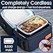 LunchEAZE Pro Cordless Heated Lunchbox – Battery-Powered, 4-Cup Capacity, 220°F Max, Automatic Scheduled Heating, Insulated Bag Included for Hot Meals Anywhere