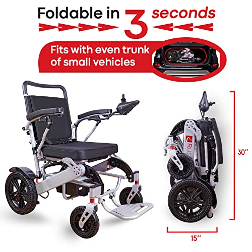 Rubicon Dx08 Electric Wheelchairs For Adults - All Terrain Foldable Electric Wheelchair - Portable Long Range Motorized Wheelchair - Silla De Ruedas Electrica #TOP1