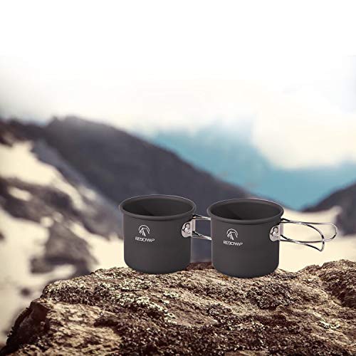 Redcamp Aluminium Camping Cup Coffee Mug Set With Foldable Handles, 150Ml Small Ultralight Backpacking Cup For Outdoor Cooking Hiking 2 Pcs #TOP6