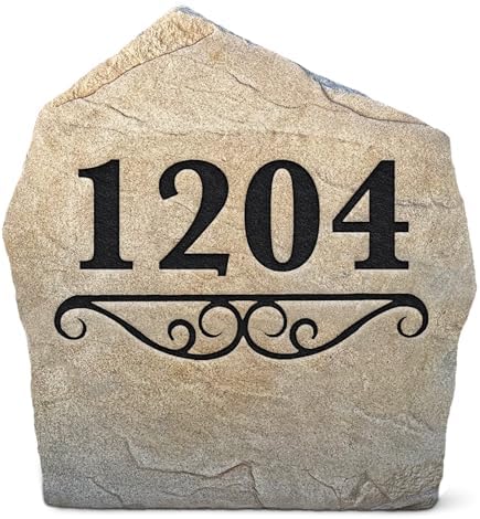 Personalized Address Landscape Stone - Garden Stone - Sandstone Color - 15" W x 15” H