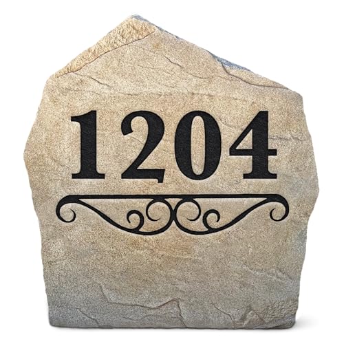Personalized Address Landscape Stone - Garden Stone - Sandstone Color - 15" W x 15” H