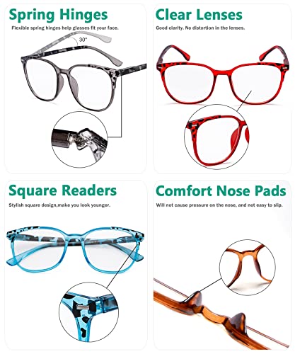Image of Eyekepper Ladies Reading Glasses - 4 Pack Large Square Readers for Women