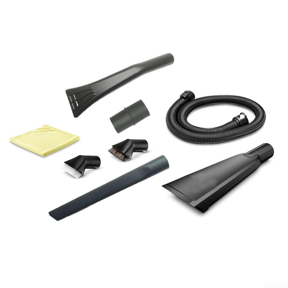 Kit di accessori per aspirapolvere Karcher 2 863304 0 con spazzole a setole morbide e rigide e bocchetta a lancia per la pulizia interna dell'auto (set da 8 pezzi)