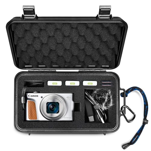 LEKUFEE Estuche Rígido Impermeable de Viaje para Cámara Digital Canon Powershot SX740 / SX730 / SX720 HS, batería NB-13L y Accesorios (Solo Bolsa y Estuche)