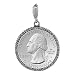 Sterling Silver Quarter Dollar Bezel 24 mm Coins Prong Back Illusion Edge 25 Cent Coin NOT Included