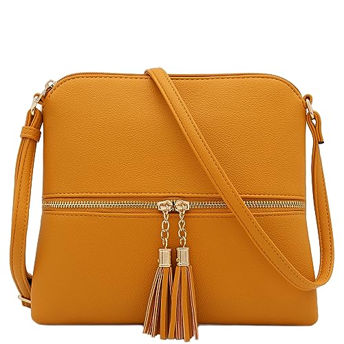 Image of Lightweight Medium Crossbody Bag with Tassel