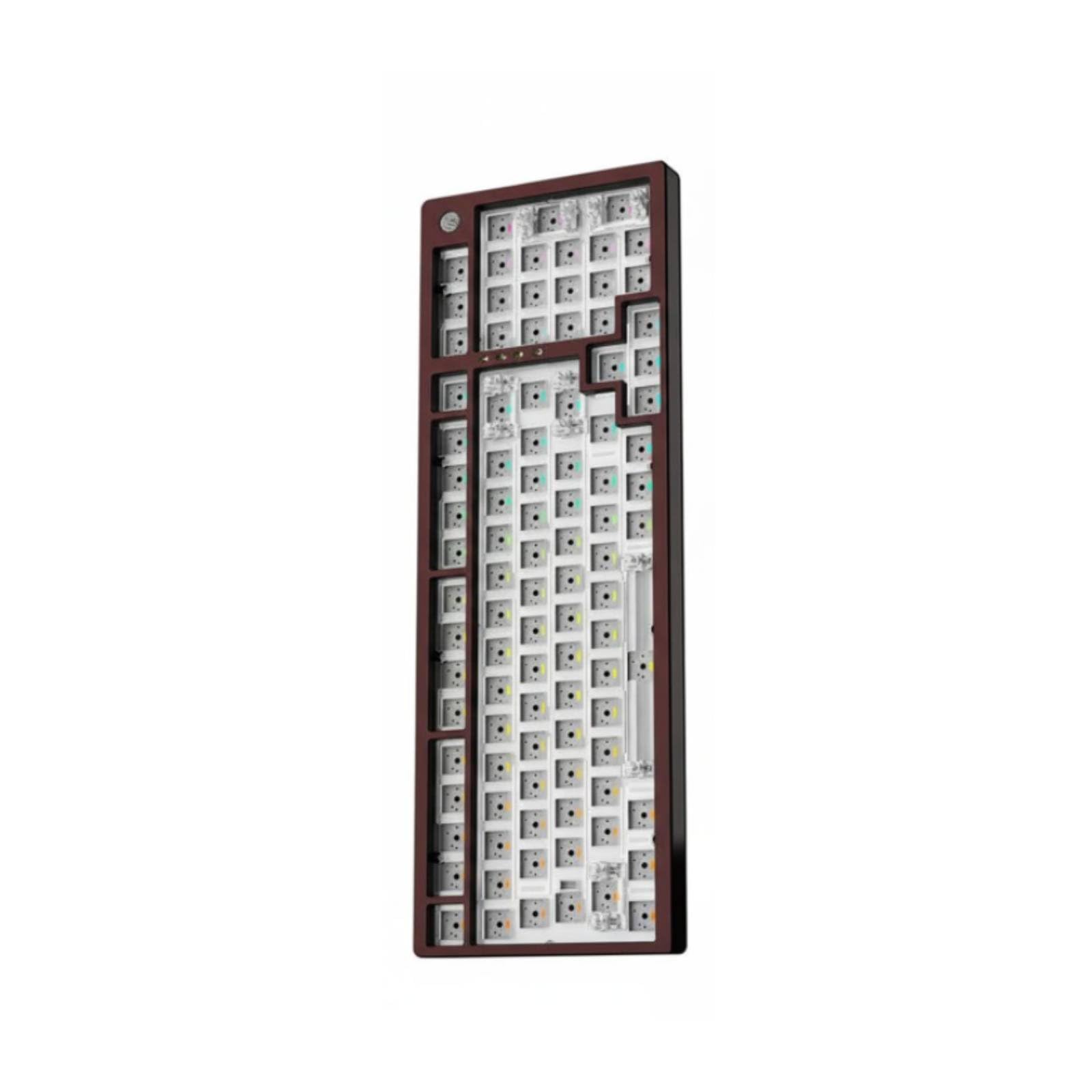 Tastiera Meccanica 75% con Rotella di Controllo Retroilluminazione RGB Kit Tastiera Base 75% Hot-Swappable Periferica Computer per Programmatori, Burgundy 98