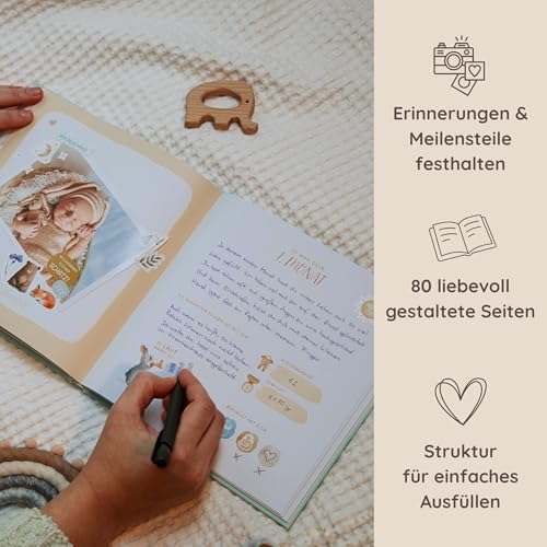 Rabano Mein Erstes Jahr Babyalbum | Hochwertiges Fotoalbum Baby Geschenk – Ansicht 5