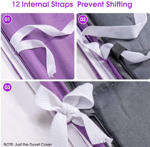 Image of Acdyion Weighted Blankets Removable Duvet Cover for Adults Twin Size (48 inchx72 inch),Heavy Blanket Duvet Cover with Soft and Comfort Minky with 12 Ties,Machine Washable Soft Weighted Blanket Cover (Purple)