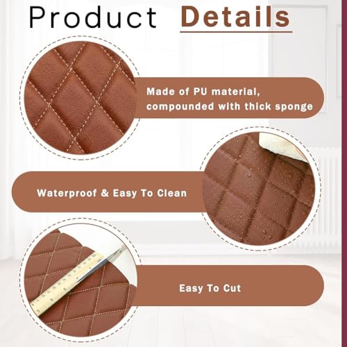 Tissu simili cuir marron pour garnitures de toit et doublure - 2