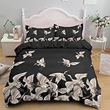 NUEYSP Bettwäsche 155x220 Rotkronenkranich Bettwäsche-Sets 3D-Motiv, Mikrofaser, 1 Bettbezug...