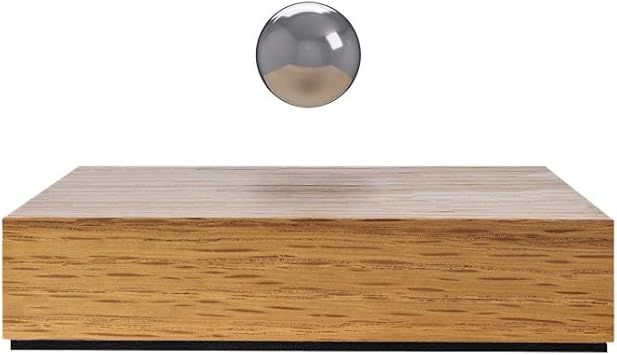 FLYTE Buda Ball Levitating Magnetic Sphere, Floating Magic Home Decor... Oak/Chrome