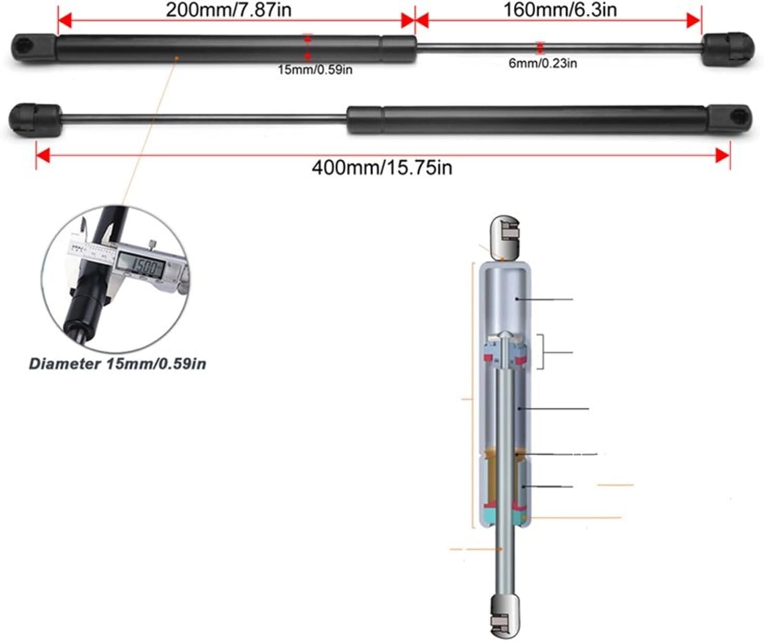Car Front Car Front Bonnet Hood Gas Boot Struts Lift Support Engine Cover Hydraulic Rod for Ford F-150 2005-2008