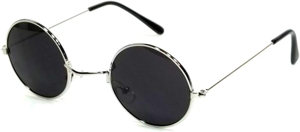 John Lennon Sunglasses Round Hippie Shades Retro Smoked Lenses 60's Metal Wire