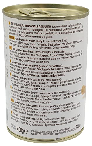 IL NUTRIMENTO Bio-Kichererbsen – Reich an Ballaststoffen und Proteinen – Natürliche Kichererbsen – 12er-Packung (12 x 400 g)