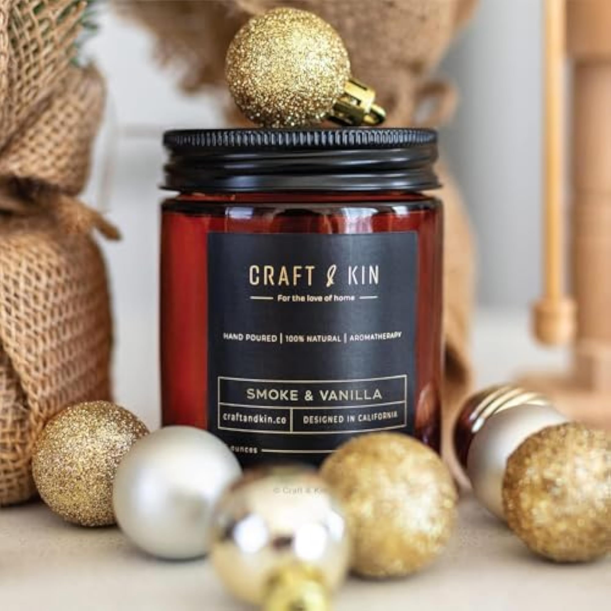 Smoke & Vanilla Scented Candle for Masculine Decor