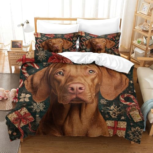 Housse de couette chien de Noël 3D en microfibre 220x240 cm