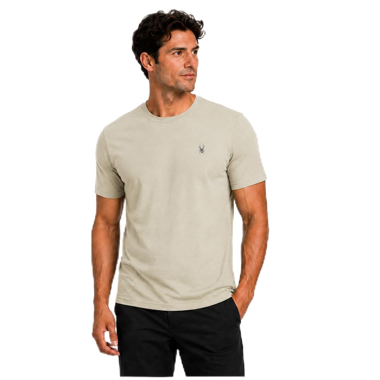 Spyder Camisetas para hombre, mezcla de algodón suave, manga corta, cuello redondo, camisetas casuales para uso diario
