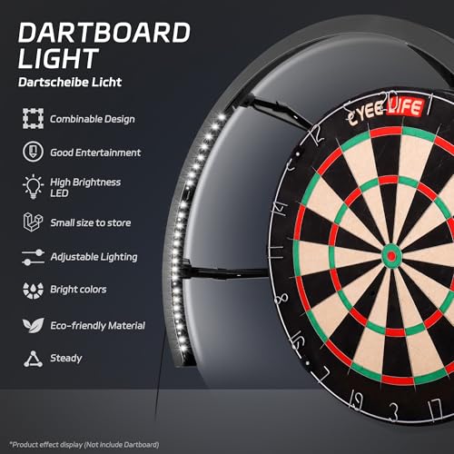 CyeeLife 270° Dart Board LED Lighting System | 114 White LEDs, Black Frame, LED Dartboard Light for Enhanced Visibility, Securely Fits All Dart Boards, Professional Dart Accessories - Image 3