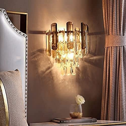 Aplique de pared de cristal LED moderno blanco para iluminación interior de dormitorio 2