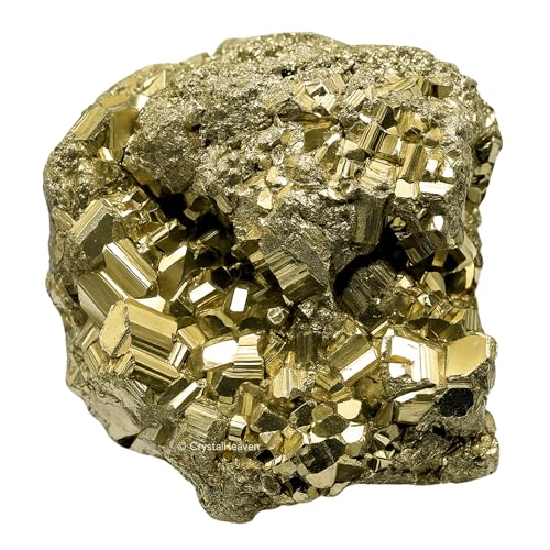 Image of Pyrite Stone Original Cluster Samples - High Energy Natural Iron Pyrite Stone Gold Rock Reiki Crystal Used for Increased Willpower and Manifestation (1 to 1.5 KG Pyrite)