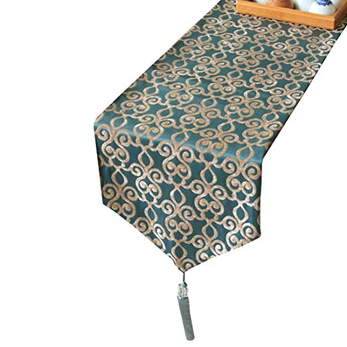 Funytine Polyester, Machine Washable, Everyday Kitchen Table Runner For Dinner Parties, Events, Decor 32 x 200cm - Blue Print,10 PCS