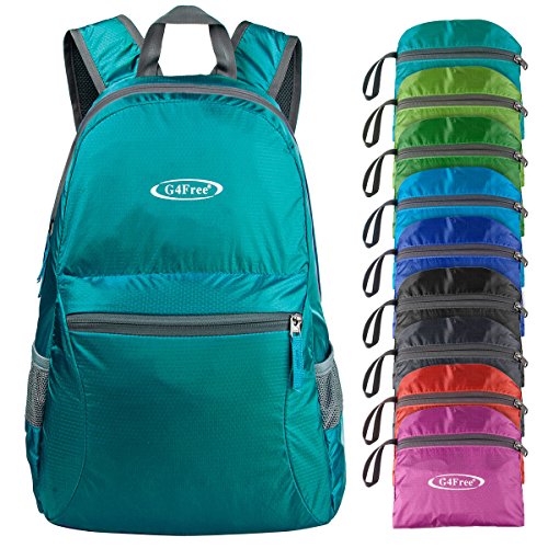 G4Free Ultra Lightweight Packable Backpack Travel Hiking Daypack Foldable (Teal)