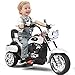 RELAX4LIFE Moto Électrique pour Enfants à 3 Roues, 6 V, Vitesse 2,5-3km/h, Scooter Électrique pour Enfants 3 Ans + avec Klaxon, Pédal et Phare, Capacité de Charge 30 KG (Style 1, Blanc)