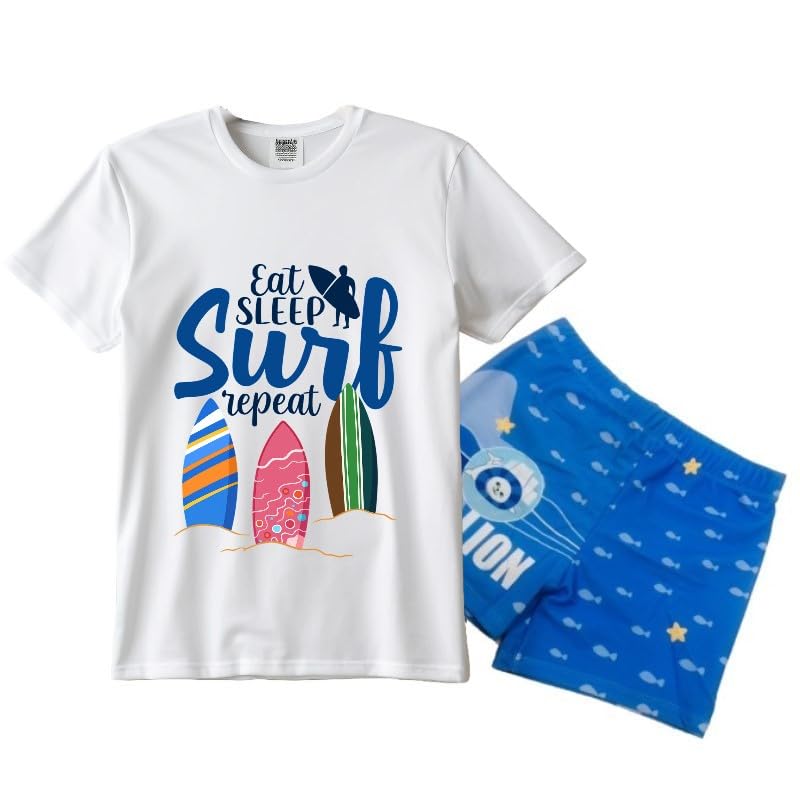 Image of Swimming Costume for Kids Boys (Style-P15, Assorted Trunk Design /Color May Vary, Customize to Select Accessories)