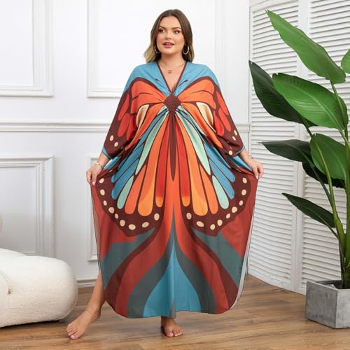 Image of Kaftan Dress for Women - Plus Size Caftan Maxi Beach Dress Moo Moos Loungewear, Swimsuit Cover Up for Beach, Pool or Vacation